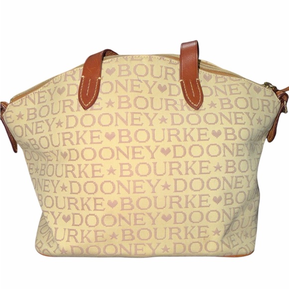 Dooney & Bourke embroidered Beige and Brown Satchel - Picture 2 of 3